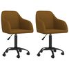 vidaXL Въртящи се трапезни столове, 2 бр, кафяви, кадифе