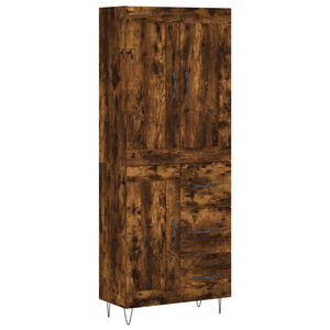 vidaXL Висок шкаф, опушен дъб, 69,5x34x180 см, инженерно дърво