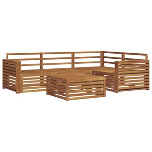 vidaXL Комплект дивани за открито 5 pcs Естествен