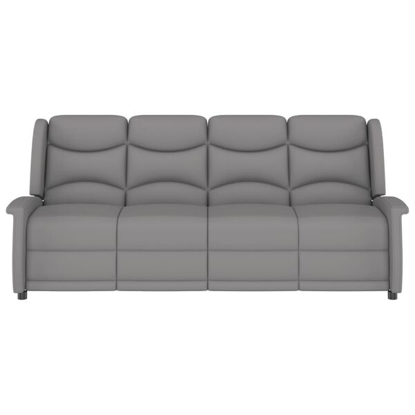 vidaXL 4-местен масажен реклайнер, светлосив, микрофибърна тъкан