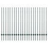 vidaXL Оградни стълбове 22 pcs Зелен 180 cm Стомана