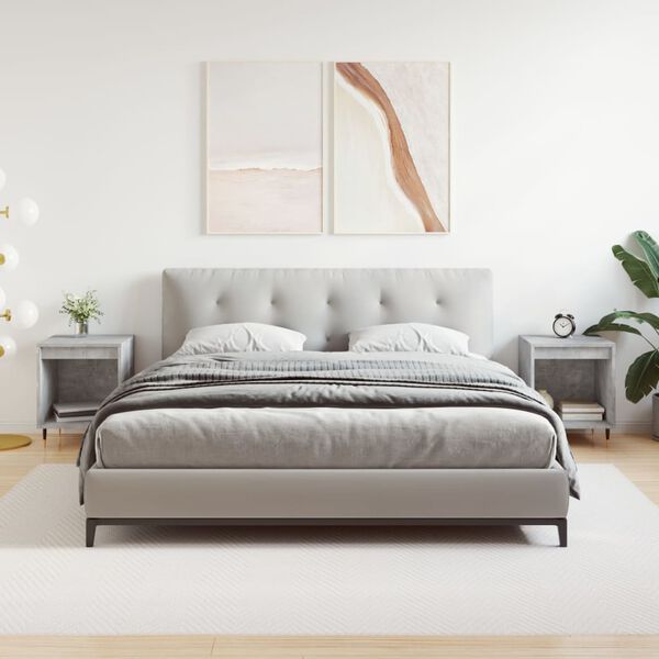 vidaXL Нощни шкафчета 2 бр бетонно сив 40x35x50 см инженерна дървесина