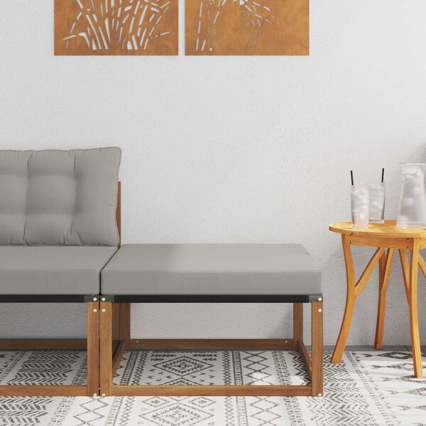 vidaXL Външна табуретка Солидно акациево дърво Естествен