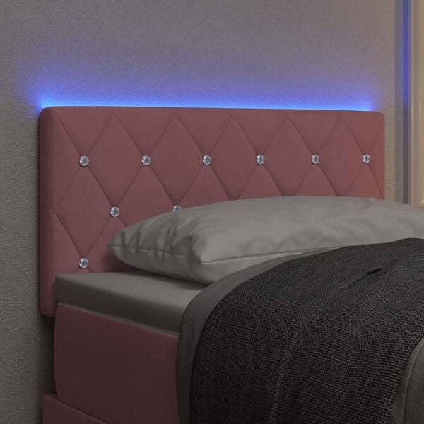 vidaXL LED глава С LED лентисти светлини Розово 80 cm Полиестер