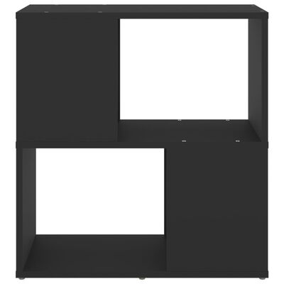 vidaXL Шкаф библиотека, черен, 60x24x63 см, ПДЧ