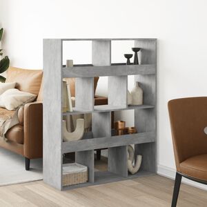 vidaXL Разделител за стая бетонно сив 100x33x125,5 см инженерно дърво