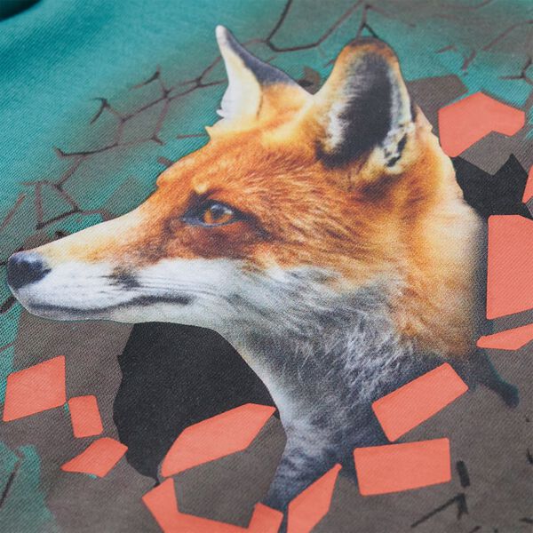 Детска тениска с дълъг ръкав, тъмна аква, 116