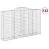 vidaXL Габионни кошници арка 15 бр 300x50x180/200см поцинковано желязо