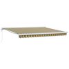 vidaXL Прибираща се тента Зелен и бял 400 &times; 350 cm