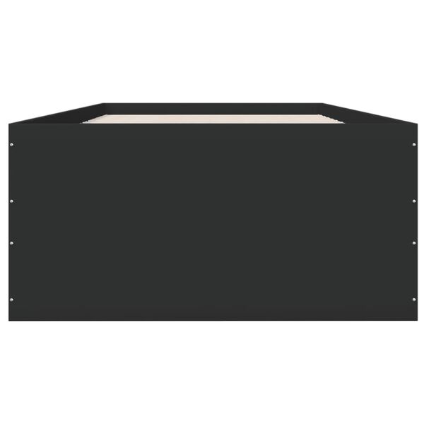 vidaXL Рамка за легло, черна, 100x200 см, инженерно дърво
