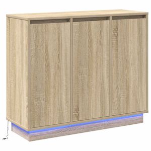 vidaXL LED конзолна маса Сонома дъб 90 х 32 х 75 см