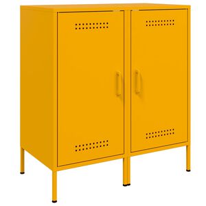 vidaXL Бюфети, 2 бр, горчица жълто, 36x39x79 см, стомана