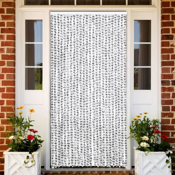 vidaXL Завеса против насекоми, светло и тъмносиво, 100x220 см, шенил