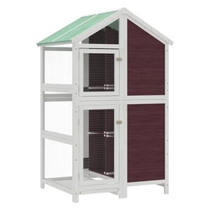 vidaXL Къщичка за птици мока 97x81x152 см масивна чамова дървесина