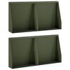 vidaXL Задържащи стени 4 бр. 40 x 12 x 30 см Стомана Маслиненозелено