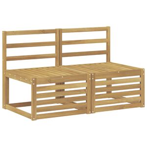 vidaXL 2 Брой Среден диван за открито Солидно акациево дърво Бяло