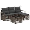 vidaXL Градински Софа Комплект 5 pcs Сиво полиратан