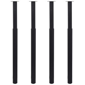 vidaXL Телескопични крака за маса, 4 бр, черни, 710 мм-1100 мм