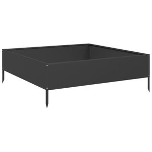 vidaXL Градинско повдигнато легло, черно, 100x100x33,5 см, стомана