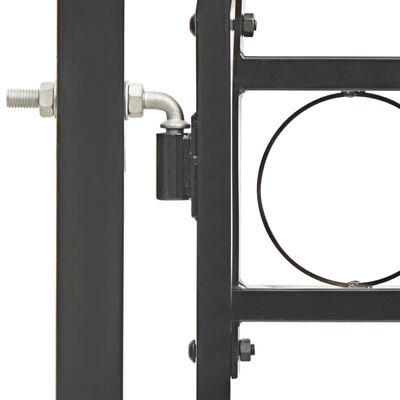 vidaXL Оградна врата с арковидна горна част стомана 100x125 см черна