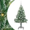 vidaXL Изкуствена коледна елха със сняг и LED светлина 120 cm