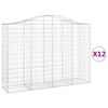vidaXL Габионни кошници арка 12 бр 200x50x140/160см поцинковано желязо
