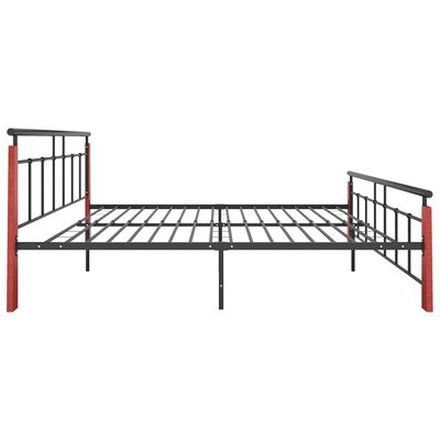 vidaXL Рамка за легло, метал и дъбов масив, 180x200 см