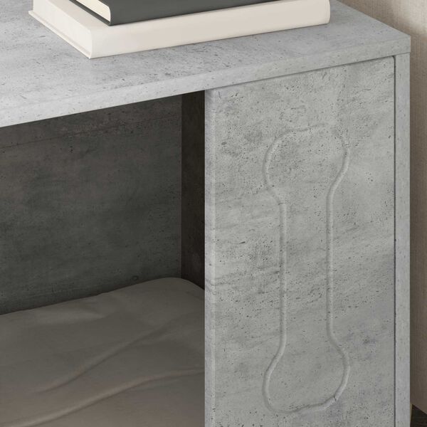 vidaXL Кучешка къща Бетон 44 x 42 x 49 см Инженерно дърво