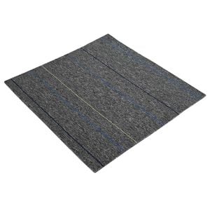 vidaXL Килимна плочка Средно сиво с ивици 50 x 50 cm 36 pcs ПП и Битум