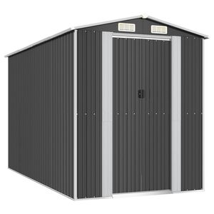 vidaXL Градинска барака антрацит 192x357x223 см поцинкована стомана