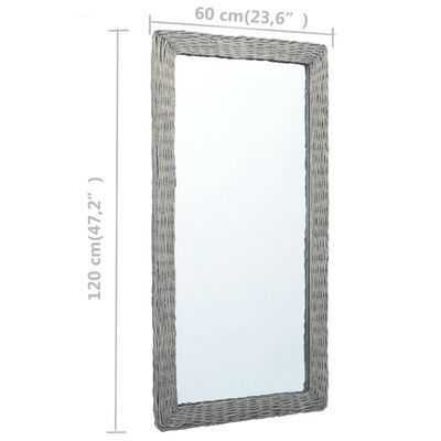 vidaXL Огледало, 120x60 см, ракита