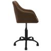 vidaXL Въртящи се трапезни столове, 6 бр, кафяви, текстил