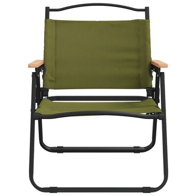 vidaXL Къмпинг столове, 2 бр, зелени, 54x43x59 см, Оксфорд плат