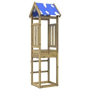 vidaXL Игрална кула Кафяво Солидна импрегнирана дървесина