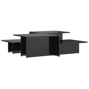 vidaXL Кафе маси, 2 бр, черен гланц, 111,5x50x33 см, инженерно дърво