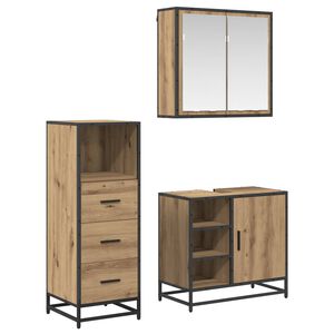 vidaXL Комплект мебели за баня 3 бр. Дъб 65 x 33 x 60 см