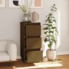 vidaXL Сайдборд, меденокафяв, 32x34x75 см, бор масив