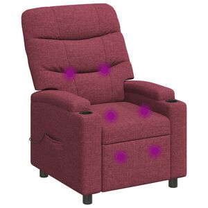 vidaXL Масажен стол реклайнер Виненочервен 75 x 93 x 102 cm Текстил