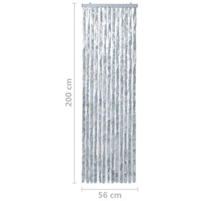 vidaXL Завеса против насекоми, бяло и сиво, 56x200 см, шенил