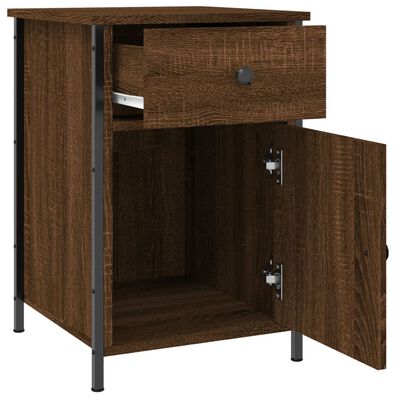 vidaXL Нощно шкафче, кафяв дъб, 40x42x60 см, инженерно дърво