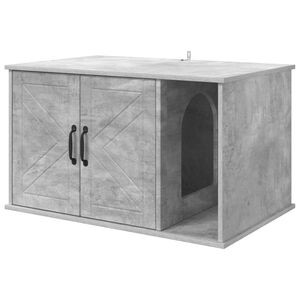 vidaXL Къща за котки Бетон 85 x 55 x 50,5 см Инженерна дървесина