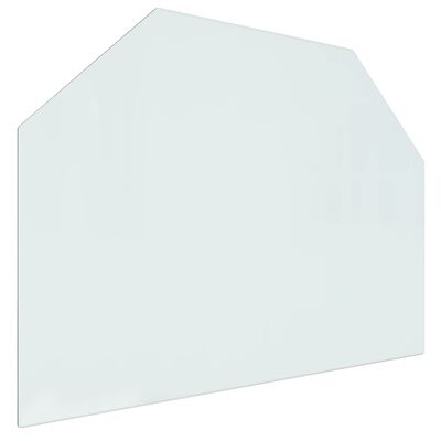 vidaXL Стъклена подложка за камина, шестоъгълна, 80x60 см