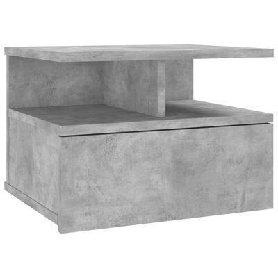 vidaXL Нощно шкафче за стена, бетонно сиво, 40x31x27 см, ПДЧ