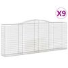 vidaXL Габионни кошници арка 9 бр 400x50x160/180 см поцинковано желязо