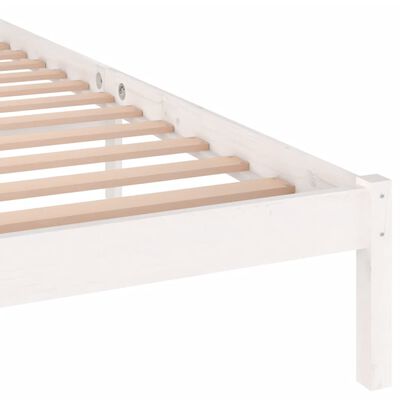 vidaXL Рамка за легло, бор масив, 160х200 см, бяла