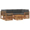 vidaXL Комплект дивани за открито 7 pcs Натурален и Антрацит