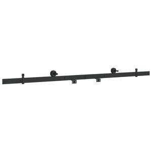 vidaXL Комплект обков за плъзгаща се врата 152,4 cm Стомана Черно