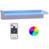 vidaXL Преливник за водопад с RGB LED, неръждаема стомана, 45 см