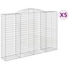 vidaXL Габионни кошници арка 5 бр 300x50x200/220 см поцинковано желязо