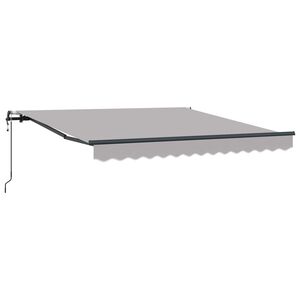 vidaXL Прибираща се тента Светлосиво 300 x 250 cm Тъкан и алуминий